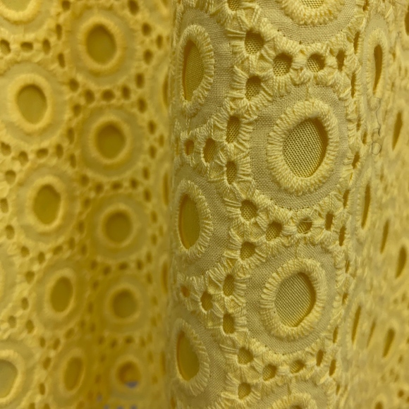 ELLE Shirtdress Eyelet Lace Sleeveless Lined Summer Goldfinch Yellow - Picture 8 of 9